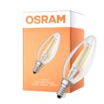 Osram Classic LED E14 Bougie Filament Claire 5.5W 806lm - 827 Blanc Très Chaud | Dimmable - Équivalent 60W