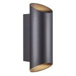 Nordlux Nico Applique Murale Aluminium Noir Up & Down | IP54 - Convient pour 2x GU10