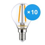 Lot 10x Noxion Lucent LED E14 Boule Filament Claire 4.5W 470lm - 827 Blanc Très Chaud | Équivalent 40W