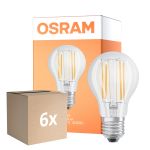 Lot 6x Osram LED Superstar E27 Poire Filament Claire 7.5W 1055lm - 940 Blanc Froid | Meilleur Rendu Des Couleurs - Dimmable - Équivalent 75W
