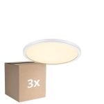 Lot 3x Nordlux LED Plafonnier Oja 24 Blanc 11W 1250lm - 827 Blanc Très Chaud