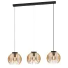 Eglo Suspension Luminaire Venezuela Noir, Dorée | Convient pour 3x E27