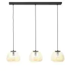 Brilliant Kaizen Suspension Luminaire Verre Suspension Luminaire Métal Noir Beige | Convient pour 3x E27