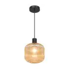 D'Lite Suspension Luminaire Leffinge Ambre Verre | Convient Pour 1x E27