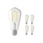 Lot 5x Calex Smart Tuya Wifi E27 Edison Filament 7W 806lm - 818-830 Variable Blanc | Dimmable - Équivalent 60W