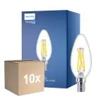 Lot 10x Philips MASTER LED E14 Bougie Filament Claire 2.5W 340lm - 922-927 Dim To Warm | Meilleur Rendu Des Couleurs - Dimmable - Équivalent 25W