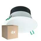 Lot 4x Philips Downlight LED Coreline DN142B Aluminium Blanc 9.8W 1200lm 60D - 840 Blanc Froid | Diamètre 155mm - IP20 - Blanc Réflecteur