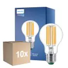 Lot 10x Philips MASTER LED Ampoule Ultra Efficient E27 Poire Claire 5.2W 1095lm - 830 Blanc Chaud | Équivalent 75W