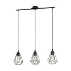Eglo Suspension Luminaire Tarbes Acier Noir | IP20 - Convient pour 3x E27 