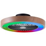 Brilliant Slimline Plafondventilator Kunststof Metaal Beige Zwart 36W 4700lm - 830-865 CCT+RGB | 490mm - Afstandsbediening Dimbaar
