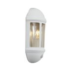 Ansell LED Wandlamp Latina Halve Lantaarn Wit - Geschikt voor E27 Tot Wel 42W | IP65 - Bewegings- en Lichtsensor