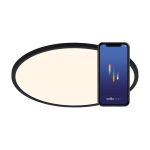 Nordlux Oja Smart 60 Plafondlamp Metaal Zwart 30W 3500lm - 827-865 Afstembaar Wit | 600mm - Wifi en Blauwtooth Dimbaar