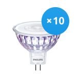 Voordeelpak 10x Philips Master Value LED Spot GU5.3 MR16 5.8W 490lm 60D - 940 Koel Wit | Beste Kleurweergave - Dimbaar - Vervangt 35W