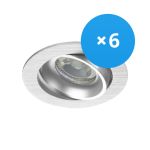 Voordeelpak 6x Noxion Inbouw Spot Vision MR16 Kantelbaar Aluminium | Zaagmaat 69mm - GU10 Fitting