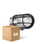 Voordeelpak 4x D'Lite Wandlamp Ecco Zwart Ovaal | IP44 - Geschikt voor 1x E27