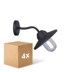 Voordeelpak 4x D'Lite Wandlamp Ember Zwart | IP54 - Geschikt voor 1x E27