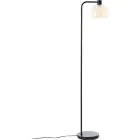 Brilliant Staande Lamp Casto Glas Metaal Zwart Beige | Geschikt voor 1x E27
