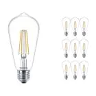 Voordeelpak 10x Philips Corepro LED Lamp E27 Edison Filament Helder 7W 806lm - 827 Zeer Warm Wit | Vervangt 60W