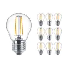 Voordeelpak 10x Philips Corepro LED Lustre E27 Kogel Filament Helder 4.3W 470lm - 827 Zeer Warm Wit | Vervangt 40W