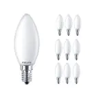 Voordeelpak 10x Philips Corepro LED Kaars E14 Mat 4.3W 470lm - 827 Zeer Warm Wit | Vervangt 40W