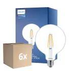Voordeelpak 6x Philips MASTER Value LED Globe E27 120mm Filament Helder 5.9W 806lm - 927 Zeer Warm Wit | Beste Kleurweergave - Vervangt 60W