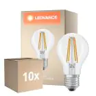 Voordeelpak 10x Ledvance Classic LED E27 Peer Filament Helder 5.9W 806lm - 827 Zeer Warm Wit | Dimbaar - Vervangt 60W