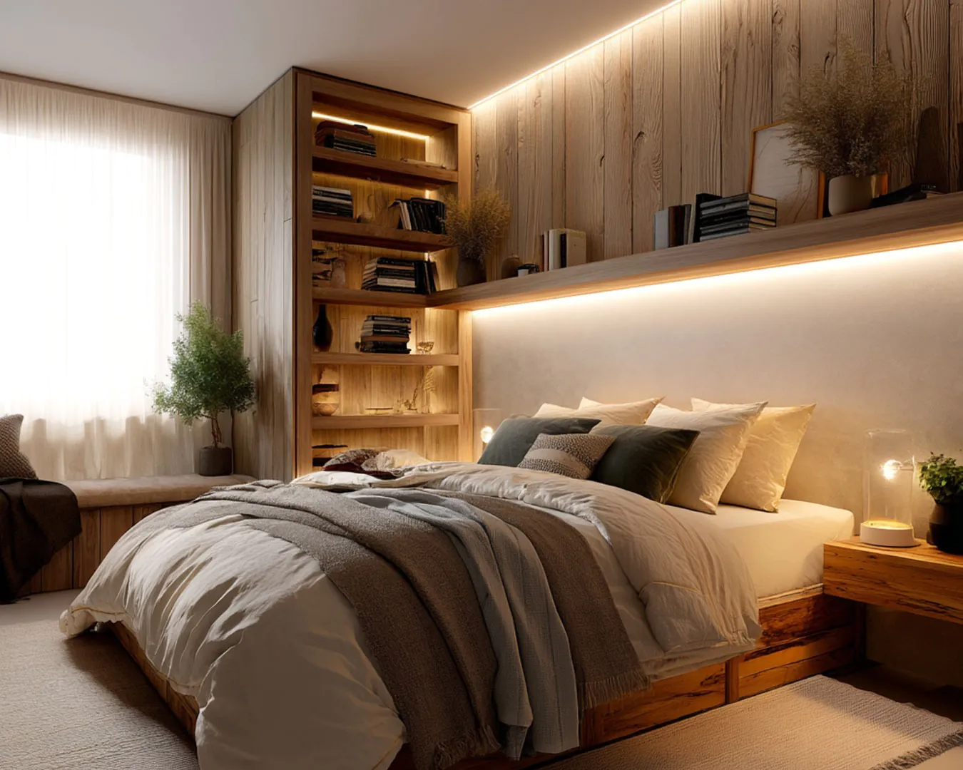 LED strips in slaapkamer